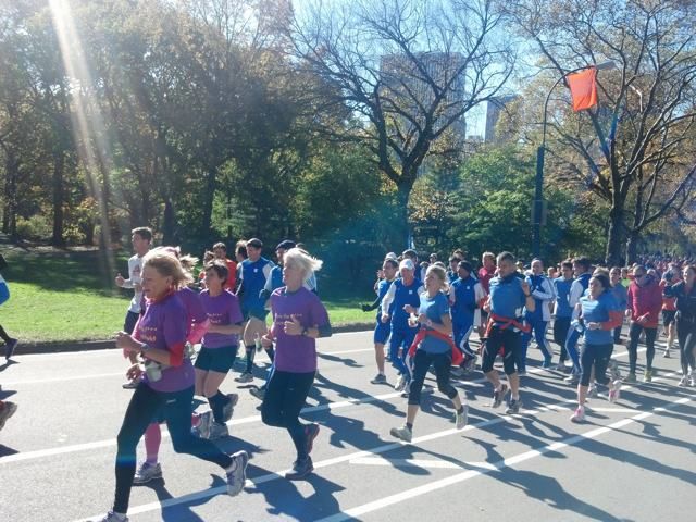 Runners in Central Park this morning